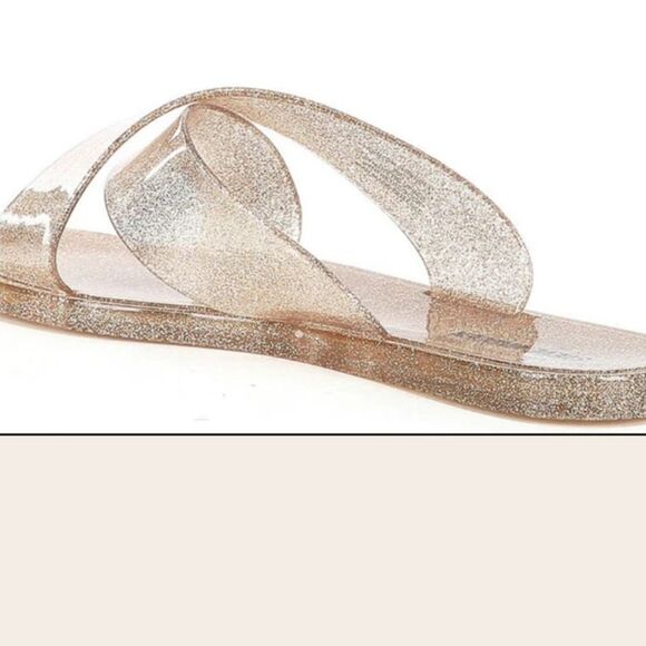 Steve Madden Horizon Cross Band Glitter Sandals- Gold - Picture 4 of 12